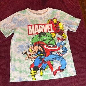 Marvel Heroes Tie-Dye T-Shirt in Red, Green, and Blue